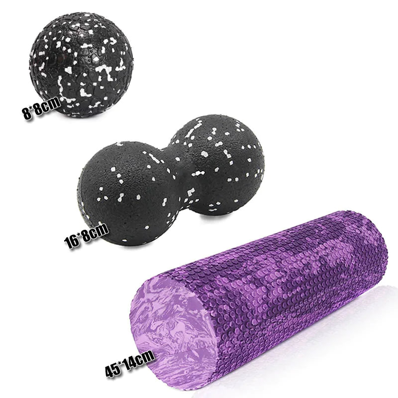 Foam Roller & Massage Ball Set – High-Density EVA Recovery Tools for Yoga, Pilates & Deep Tissue Relief