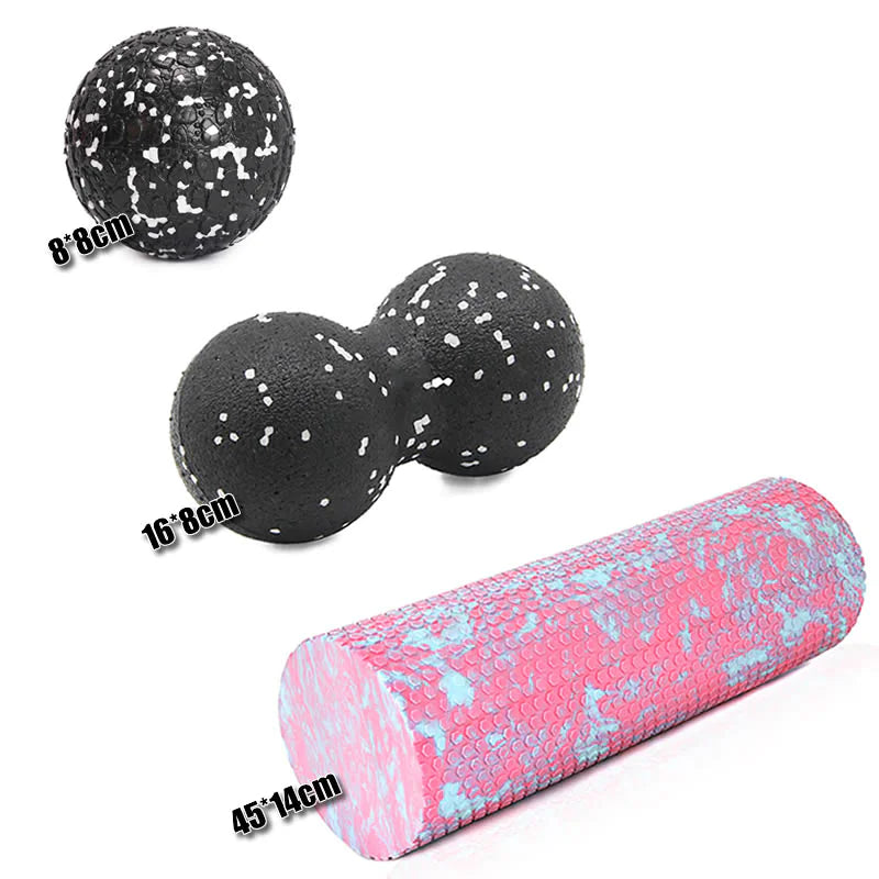 Foam Roller & Massage Ball Set – High-Density EVA Recovery Tools for Yoga, Pilates & Deep Tissue Relief