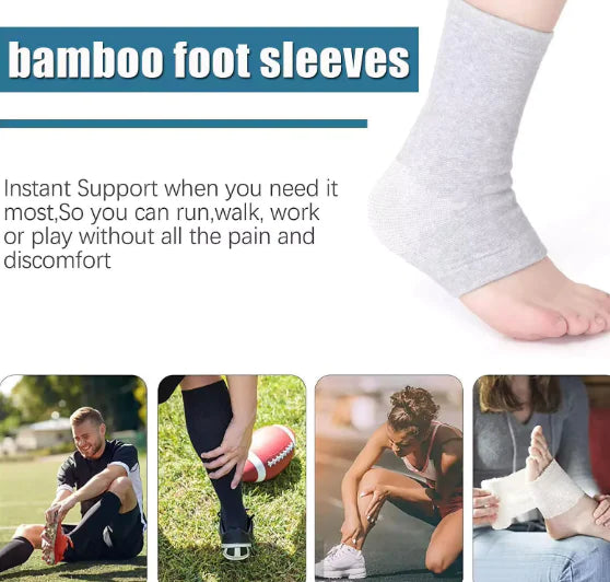 Warm Toeless Pilates Socks – Bamboo Compression Ankle Support for Yoga, Barre & Recovery
