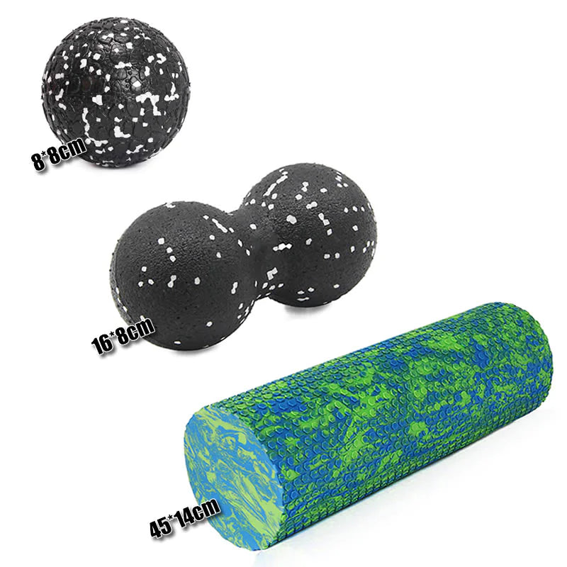 Foam Roller & Massage Ball Set – High-Density EVA Recovery Tools for Yoga, Pilates & Deep Tissue Relief