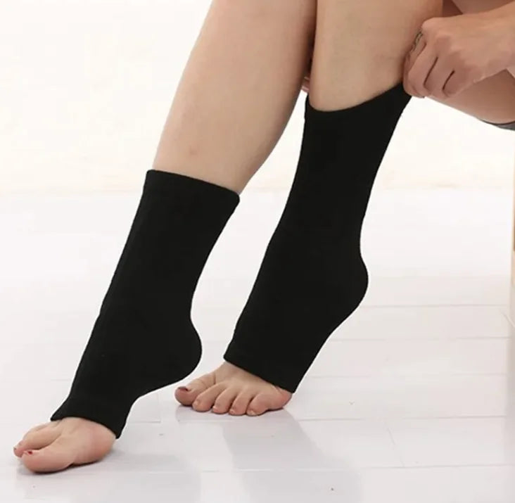 Warm Toeless Pilates Socks – Bamboo Compression Ankle Support for Yoga, Barre & Recovery